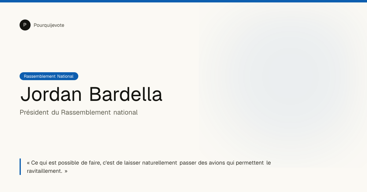 Jordan Bardella : programme, parti, votes et parcours · Pourquijevote